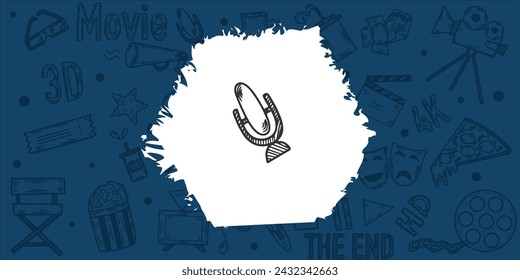 Handdrawn microphone, vector illustration eps10