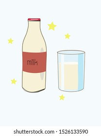 Hand-drawn milk bottle vector ilustration