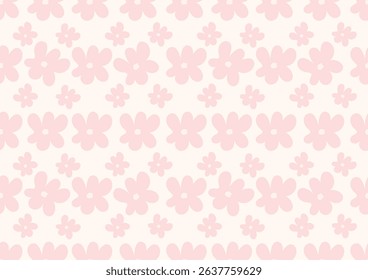 Hand-drawn minimal pink flowers. Seamless pattern is floral for clothing, fabric, wallpaper, backdrop, home decoration, cover book, and wall art. 