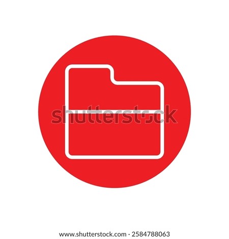 hand-drawn minimal style line file folder icon flat design