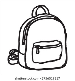 Hand-Drawn Minimalist Backpack Doodle Vector Illustration
