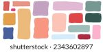 Handdrawn minimalist quote poster tex box spot set. Quote color frames blank template collection. Isolated text box. Empty speech bubbles set. Stock vector illustration on white background.