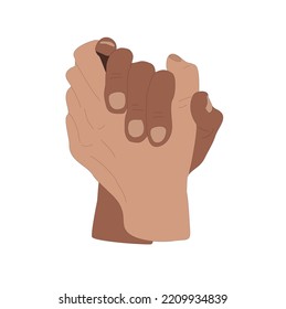 hand-drawn modern vector graphics, hands tightly clasping each other, friends, trust, deal