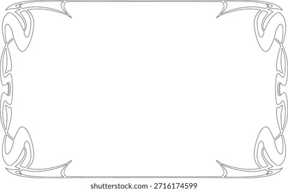 Ein handgezeichneter monochromer dekorativer Rahmen in Weiß mit einem sauberen schwarzen Umriss. Einfach und dennoch elegant, eignet es sich für klassische Layouts, Einladungen, Zertifikate, Poster und raffinierte Grafikdesign-Projekte.