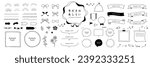 Hand-drawn Monochrome Frames and Ornaments Set (Text translation: "Hand-drawn Frames").  Open path available. Editable.