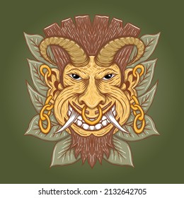 Cara de monstruo dibujada a mano o cabeza de monstruo