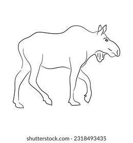 Hand-drawn Moose. Sketch vector illustration. 