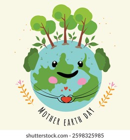 Hand-Drawn Mother Earth Concept vector Illustration
