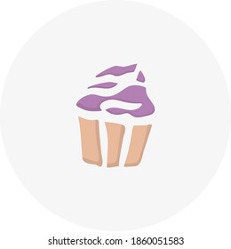 Hand-drawn muffin. Doodle style vector illustration. Design element for postcards, invitations or oher graphic and web design.