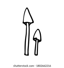 Hand-drawn mushrooms doodle autumn set. Vector illustration