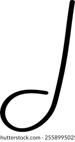 Hand-Drawn Music Note Vector Illustration, Simple Line Art, Minimalist Design