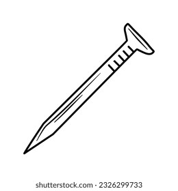 Icono del doodle de uñas dibujadas a mano. Esbozo negro dibujado a mano. Símbolo de signo. Decoración. Fondo blanco. Aislado. Diseño plano. Ilustración del vector