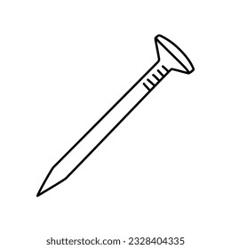 Handdrawn nails doodle icon. Hand drawn black sketch. Sign symbol. Decoration element. White background. Isolated. Flat design. Vector illustration