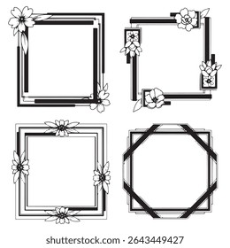 Hand-Drawn and Natural Vintage Decorative Floral Frames Vector Collection
