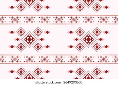 Hand-drawn Navajo tribal seamless vector pattern with imperfect lines and vintage colors. boho geometric ornaments, and traditional woven rugs. Ideal for fabric, home decor, and packaging.