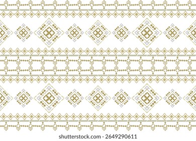 Hand-drawn Navajo tribal seamless vector pattern with imperfect lines and vintage colors. boho geometric ornaments, and traditional woven rugs. Ideal for fabric, home decor, and packaging.