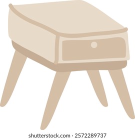 Handdrawn Nightstand Furniture Vector Illustration