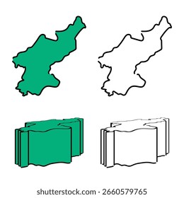 Hand-drawn North Korea map with soft, warm, natural style.