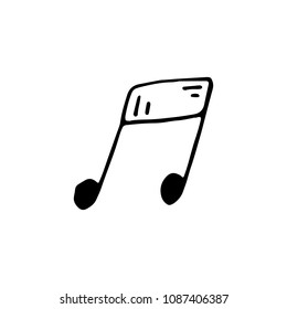 Handdrawn note doodle icon. Hand drawn black sketch. Sign symbol. Decoration element. White background. Isolated. Flat design. Vector cartoon illustration.