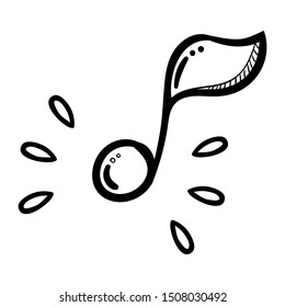 Handdrawn note doodle icon. Hand drawn black sketch. Sign cartoon symbol. Decoration element. White background. Isolated. Flat design. Vector illustration.