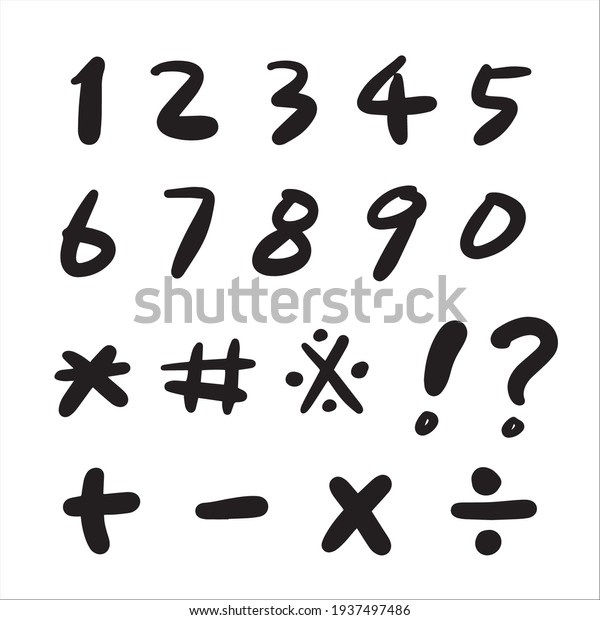 Handdrawn Numbers 1 0 Symbols Stock Vector (Royalty Free) 1937497486 ...