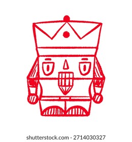 Hand-Drawn Nutcracker Illustration on isolated background.