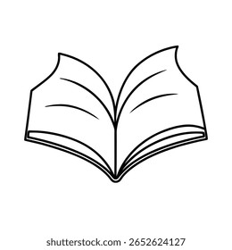 Handdrawn Open Book with Curved Pages on graphic