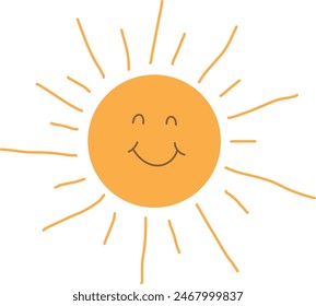  Ilustración vectorial solar naranja dibujada a mano