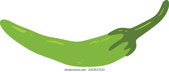 Handdrawn Organic Green Chili Element