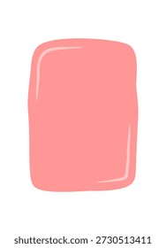 Forma de rectángulo orgánico dibujado a mano con contorno ondulado y fondo de color suave. Blob parche utilizado como etiqueta engomada de la cita o caja de texto, con Elementos dibujados a mano modernos para el mensaje y el diseño creativo de la etiqueta.