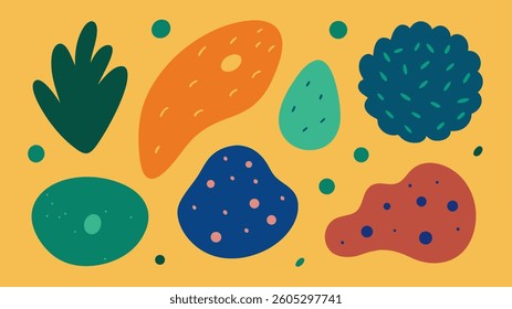 Hand-drawn organic textured shapes in vector format, perfect for graphic design, branding and creative projects with a natural, artistic touch