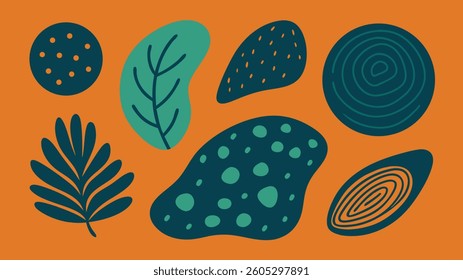 Hand-drawn organic textured shapes in vector format, perfect for graphic design, branding and creative projects with a natural, artistic touch