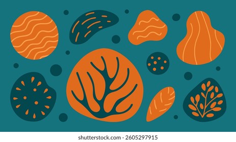 Hand-drawn organic textured shapes in vector format, perfect for graphic design, branding and creative projects with a natural, artistic touch