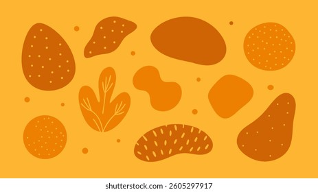 Hand-drawn organic textured shapes in vector format, perfect for graphic design, branding and creative projects with a natural, artistic touch