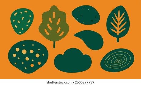 Hand-drawn organic textured shapes in vector format, perfect for graphic design, branding and creative projects with a natural, artistic touch