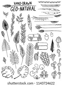 Hand-drawn original vector of nature in geometric form 