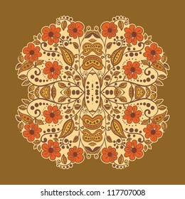Hand-Drawn Ornamental Square Lace