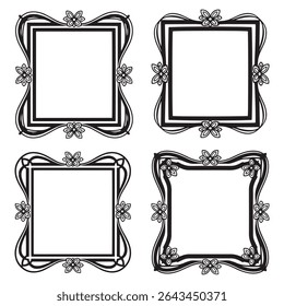 Hand-Drawn and Ornate Vintage Decorative Floral Frames Vector Collection
