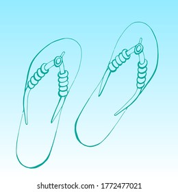 Hand-drawn outline beach slates. Vector illustration