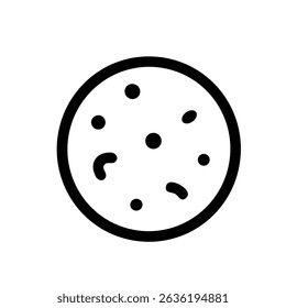 Handdrawn Outline Circle Cookie with Chocolate Chips Bakery Illustration