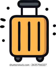 Handdrawn Outline Trolley Luggage Cute Simple Style Holiday Travel Icon