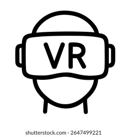 Desenho à Mão Contorno VR Óculos Headset Dispositivo Tecnologia Entretenimento Linha Art