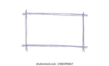 Hand-drawn outlined rectangle frame, Vector doodle marker or crayon drawing, Doodle highlighting design elements.
