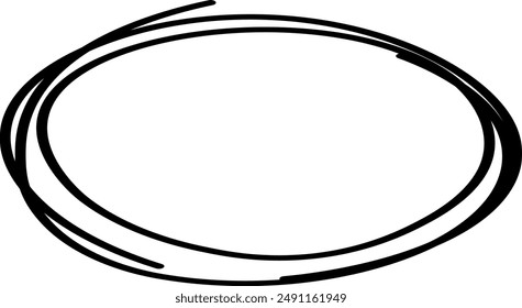 Hand-drawn Oval Circular Sketch Set.Round Circular Scribble Doodle Collection.Vector