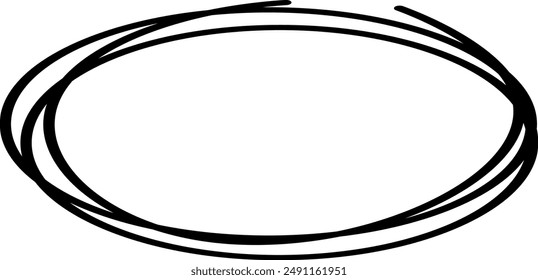 Hand-drawn Oval Circular Sketch Set.Round Circular Scribble Doodle Collection.Vector