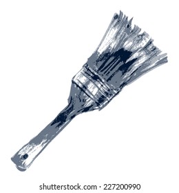 Hand-drawn paintbrush. Eps8. One global color. Gradients free.