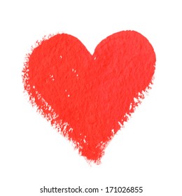 Hand-drawn painted heart, vector element for your design