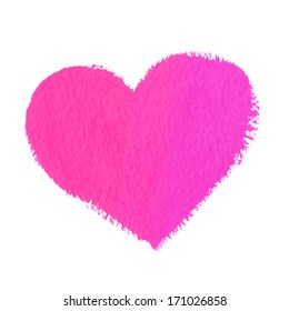 Hand-drawn painted heart, vector element for your design