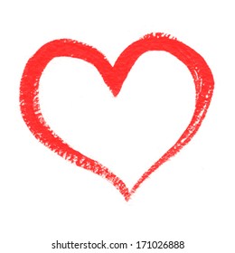 Hand-drawn painted heart, vector element for your design