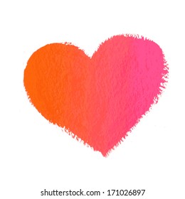 Hand-drawn painted heart, vector element for your design